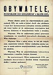 Odezwa Komendanta OPL Misata Kulskiego, wiceprezydenta miasta, do powoanych do OPL 