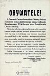 Obwieszczenie o mianowaniu Stefana Starzyskiego Komisarzem Cywilnym przy Dowdztwie Obrony Stolicy z dnia 8.09.1939 