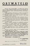 Odezwa Stefana Starzyskiego, prezydenta Warszawy, wzywajca do dalszej obrony stolicy pomimo nalotw z dnia 25.09.1939 