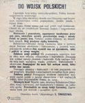 Do wojsk polskich! - ulotka propagandowa podpisana przez dowdc frontu ukraiskiego S. Timoszenk.