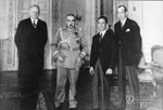 Ambasador Niemiec von Moltke, Joseph Goebbels, Józef Piłsudski i Józef Beck w Warszawie 15 czerwca 1934.