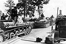 Niemiecka kolumna pancerna w Polsce w 1939 roku.