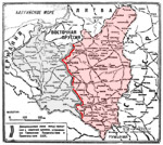 Izwiestia wrzesień 1939 - mapa z linią demarkacyjną pomiedzy oddziałami rosyjskimi oraz niemieckimi.