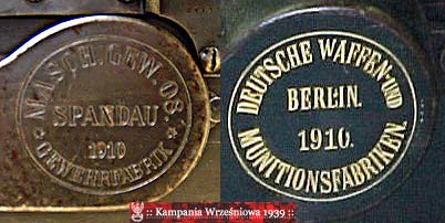 Ckm 7,92mm wz. 08 Maxim - niemiecki - oznaczenia fabryki w Spandau i Berlinie 
