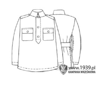 Rys. Bluza letnia, drelichowa dla szeregowych. Lata 1924- 1936