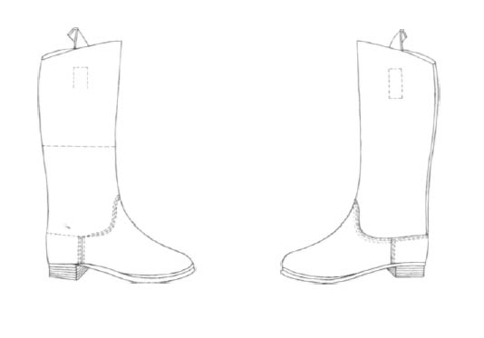 Rys. Buty kawaleryjskie wz 1925 i 1931.