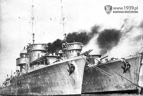 olskie niszczyciele ORP "Błyskawica" i ORP "Grom"