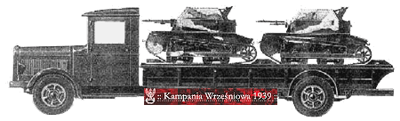 Ciężki transportet tankietek - ciężarówka Saurer 4BLDP