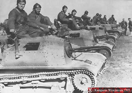 Kompania tankietek pod Warszawą we wrześniu 1939